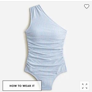 JCrew Blue Striped One-Piece
